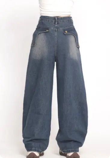 Deconstructed Embroidered Washed Jeans For Women, Autumn