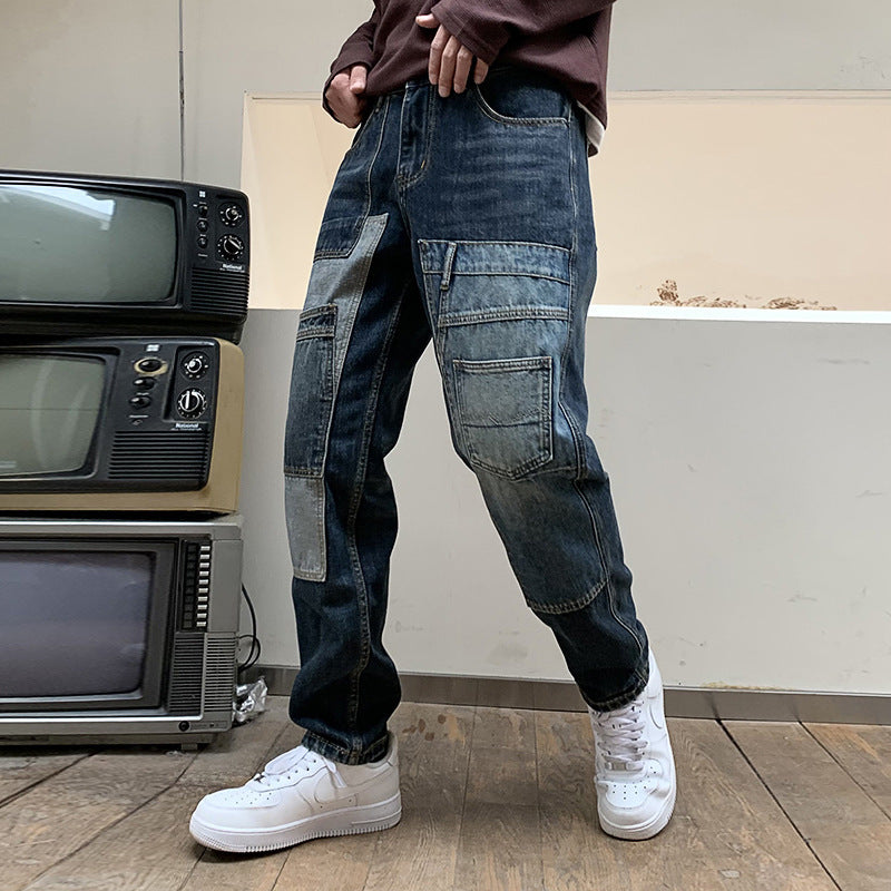 Blue Denim Cargo Pants