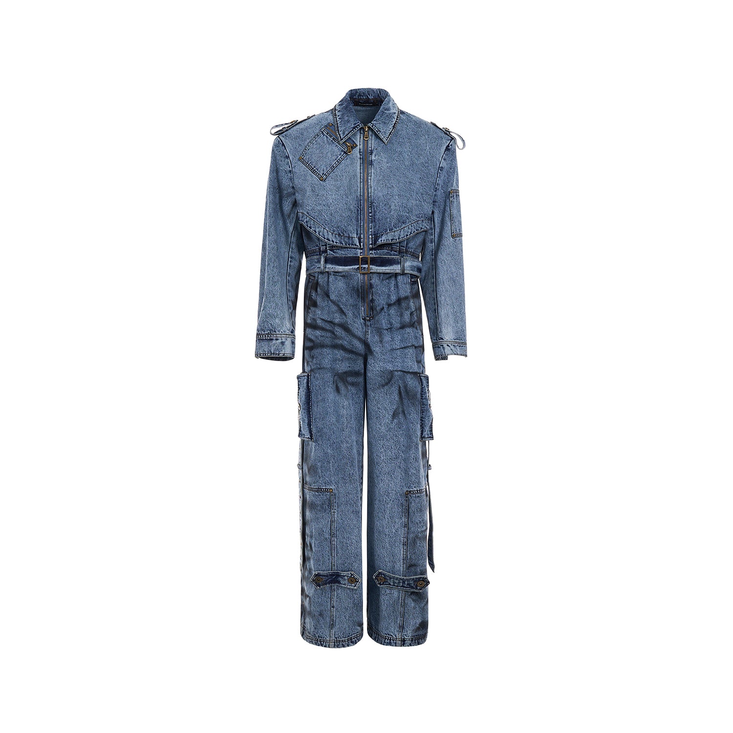 Dirty Dyed Denim Jumpsuit