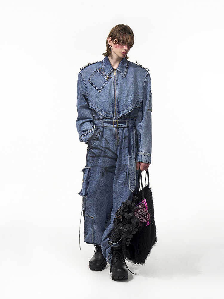 Dirty Dyed Denim Jumpsuit