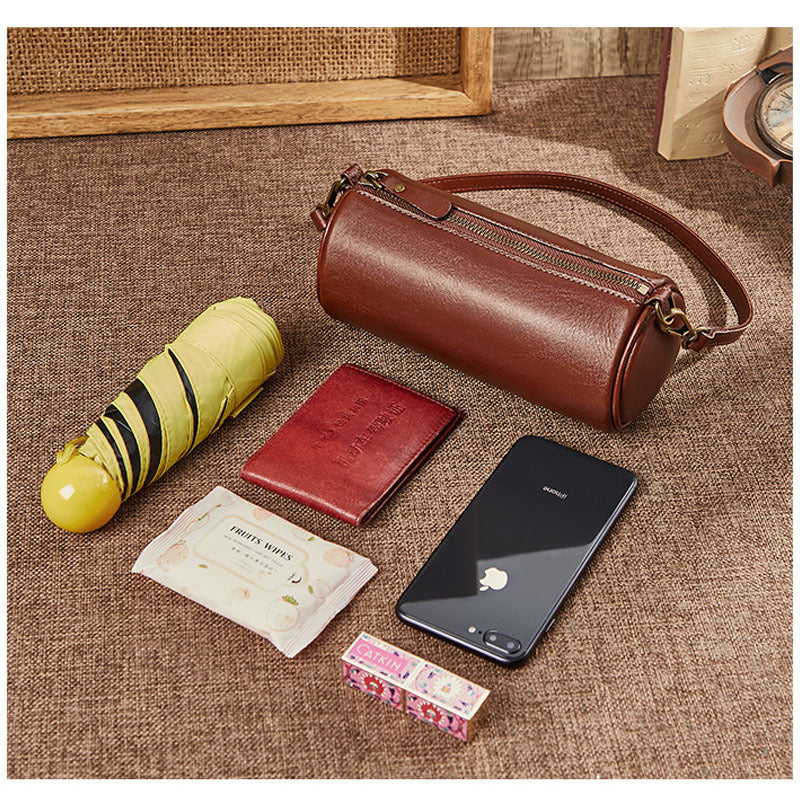 Cowhide Leather One-Shoulder Bag