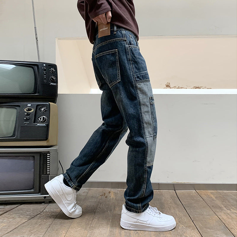 Blue Denim Cargo Pants