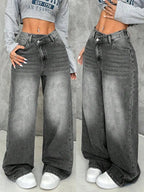 Women's Casual Straight Loose Washed Jeans